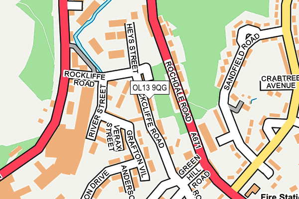 OL13 9QG map - OS OpenMap – Local (Ordnance Survey)