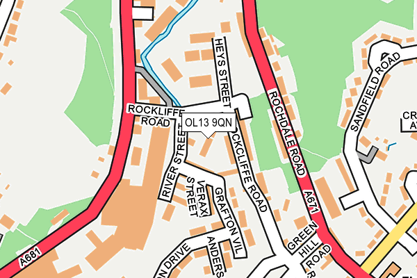 OL13 9QN map - OS OpenMap – Local (Ordnance Survey)