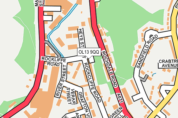 OL13 9QQ map - OS OpenMap – Local (Ordnance Survey)