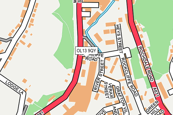 OL13 9QY map - OS OpenMap – Local (Ordnance Survey)