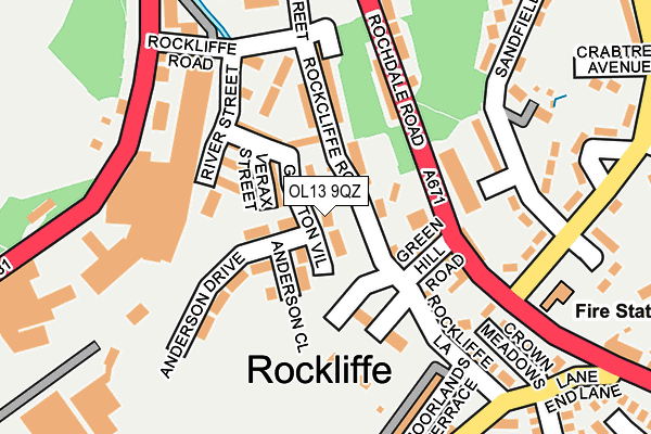 OL13 9QZ map - OS OpenMap – Local (Ordnance Survey)