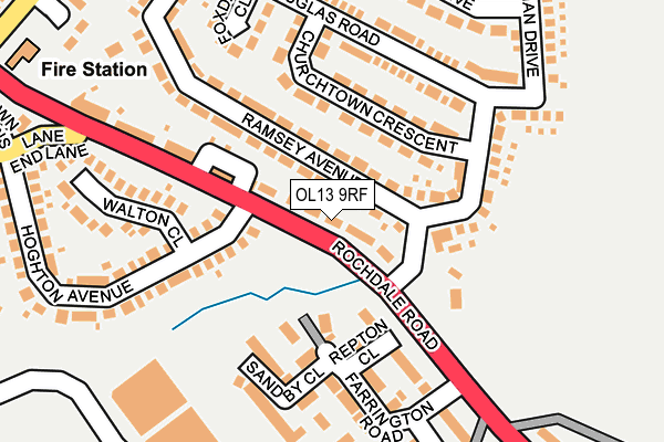 OL13 9RF map - OS OpenMap – Local (Ordnance Survey)