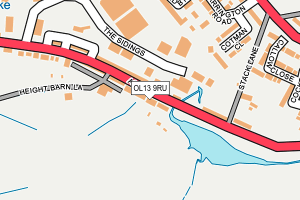 OL13 9RU map - OS OpenMap – Local (Ordnance Survey)