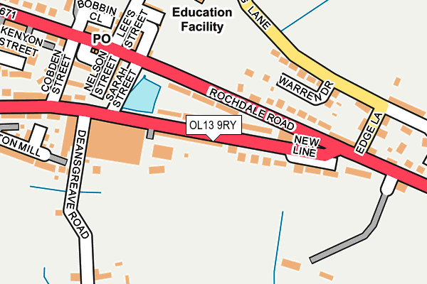 OL13 9RY map - OS OpenMap – Local (Ordnance Survey)