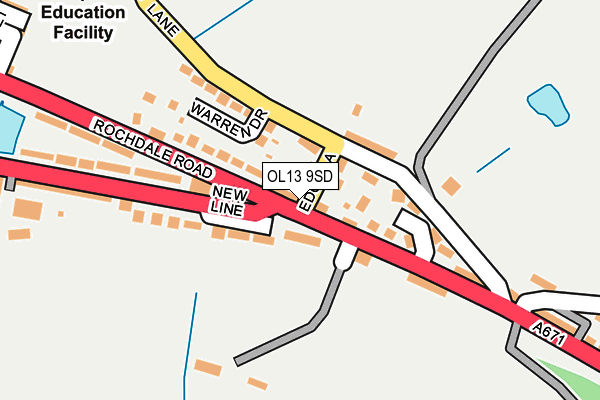 OL13 9SD map - OS OpenMap – Local (Ordnance Survey)