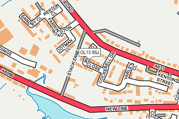 OL13 9SJ map - OS OpenMap – Local (Ordnance Survey)