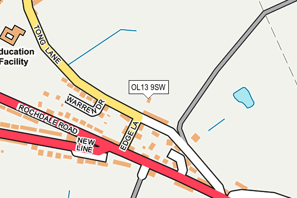 OL13 9SW map - OS OpenMap – Local (Ordnance Survey)
