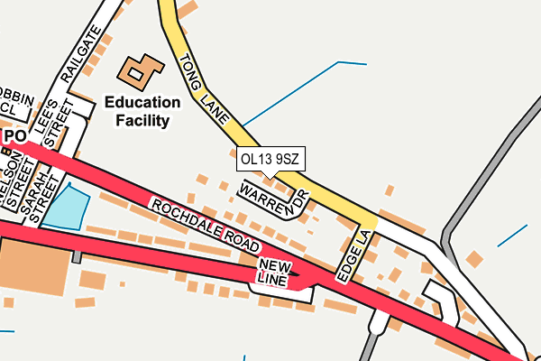 OL13 9SZ map - OS OpenMap – Local (Ordnance Survey)