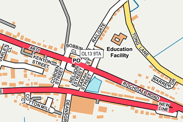 OL13 9TA map - OS OpenMap – Local (Ordnance Survey)