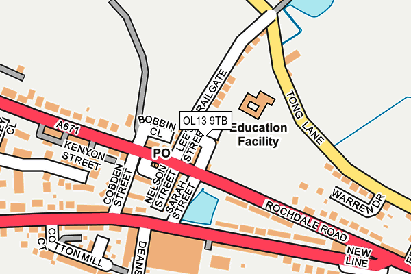 OL13 9TB map - OS OpenMap – Local (Ordnance Survey)