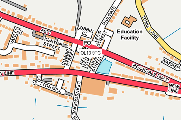 OL13 9TG map - OS OpenMap – Local (Ordnance Survey)