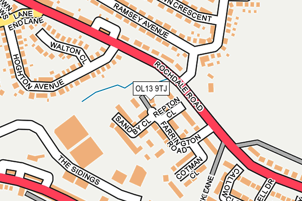 OL13 9TJ map - OS OpenMap – Local (Ordnance Survey)