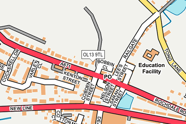 OL13 9TL map - OS OpenMap – Local (Ordnance Survey)