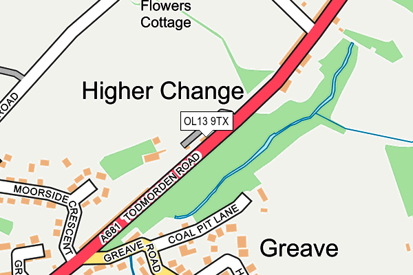 OL13 9TX map - OS OpenMap – Local (Ordnance Survey)