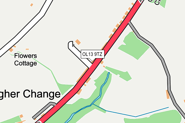 OL13 9TZ map - OS OpenMap – Local (Ordnance Survey)