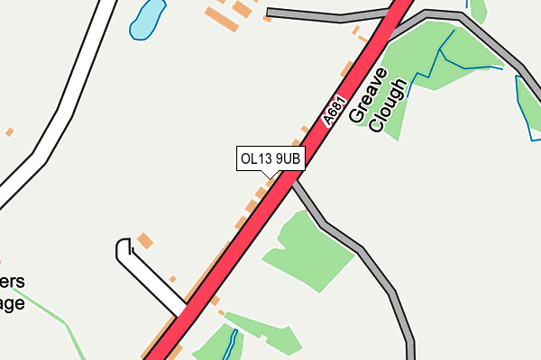 OL13 9UB map - OS OpenMap – Local (Ordnance Survey)