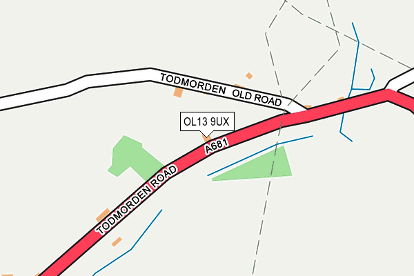 OL13 9UX map - OS OpenMap – Local (Ordnance Survey)