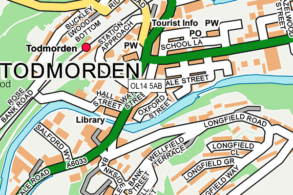 OL14 5AB map - OS OpenMap – Local (Ordnance Survey)