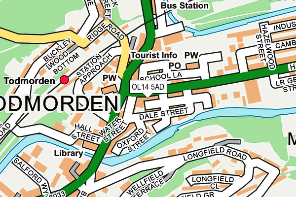 OL14 5AD map - OS OpenMap – Local (Ordnance Survey)