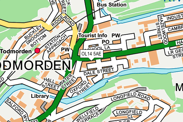 OL14 5AE map - OS OpenMap – Local (Ordnance Survey)
