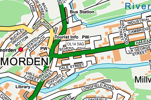 Map of CALIFORNIA'S FRIED CHICKEN & PIZZA BAR, TODMORDEN LIMITED at local scale