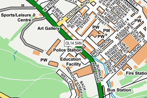 OL14 5AN map - OS OpenMap – Local (Ordnance Survey)