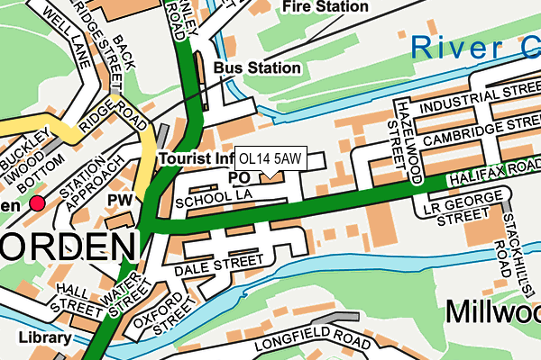 OL14 5AW map - OS OpenMap – Local (Ordnance Survey)