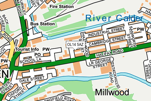 OL14 5AZ map - OS OpenMap – Local (Ordnance Survey)