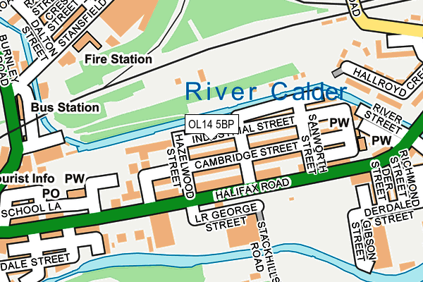 OL14 5BP map - OS OpenMap – Local (Ordnance Survey)