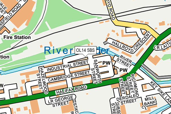 OL14 5BS map - OS OpenMap – Local (Ordnance Survey)