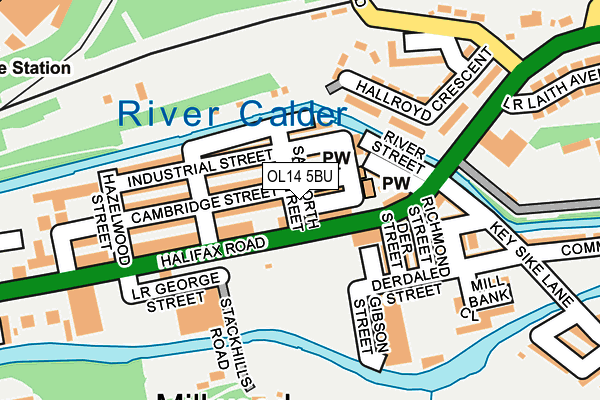 OL14 5BU map - OS OpenMap – Local (Ordnance Survey)