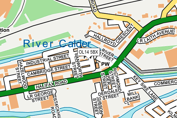 OL14 5BX map - OS OpenMap – Local (Ordnance Survey)