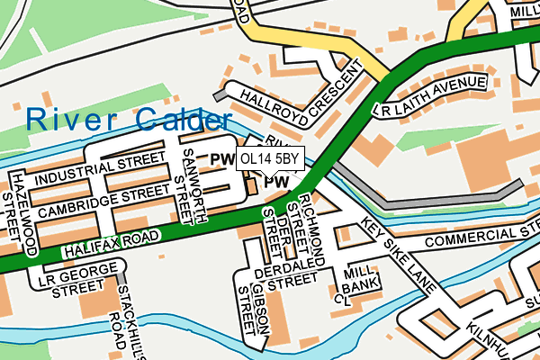 OL14 5BY map - OS OpenMap – Local (Ordnance Survey)