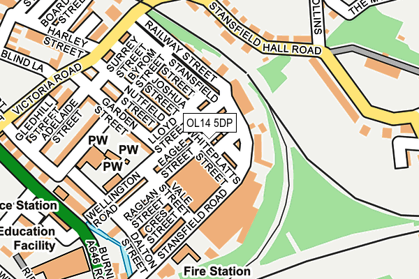 OL14 5DP map - OS OpenMap – Local (Ordnance Survey)