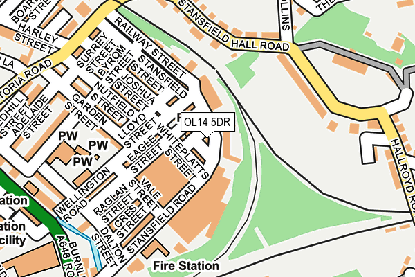 OL14 5DR map - OS OpenMap – Local (Ordnance Survey)
