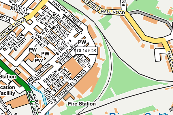 OL14 5DS map - OS OpenMap – Local (Ordnance Survey)