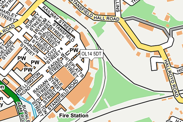 OL14 5DT map - OS OpenMap – Local (Ordnance Survey)