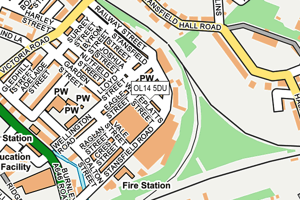 OL14 5DU map - OS OpenMap – Local (Ordnance Survey)