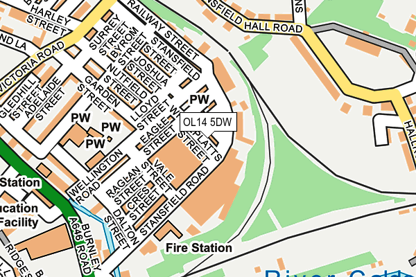 OL14 5DW map - OS OpenMap – Local (Ordnance Survey)