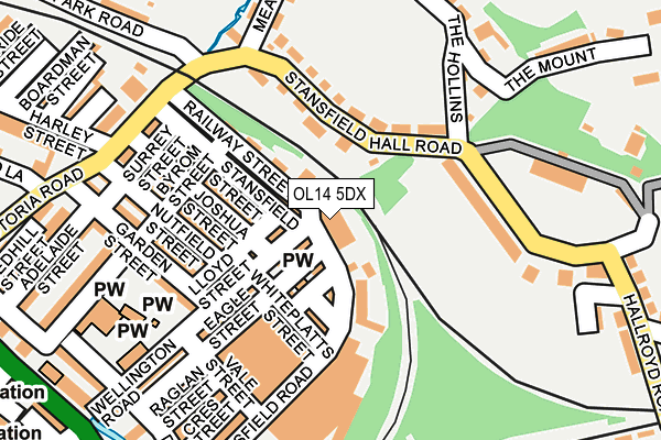 OL14 5DX map - OS OpenMap – Local (Ordnance Survey)