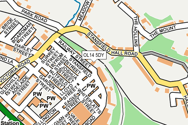 OL14 5DY map - OS OpenMap – Local (Ordnance Survey)