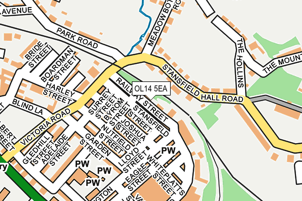 OL14 5EA map - OS OpenMap – Local (Ordnance Survey)