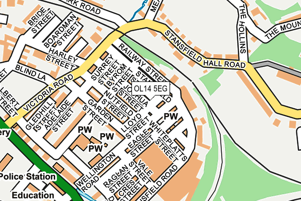 OL14 5EG map - OS OpenMap – Local (Ordnance Survey)
