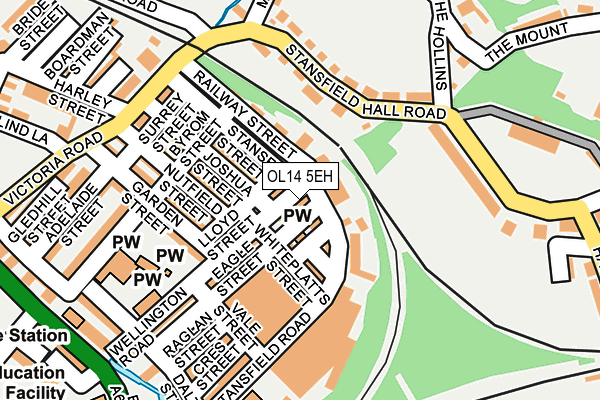 OL14 5EH map - OS OpenMap – Local (Ordnance Survey)