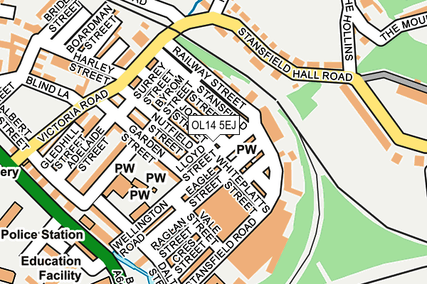 OL14 5EJ map - OS OpenMap – Local (Ordnance Survey)