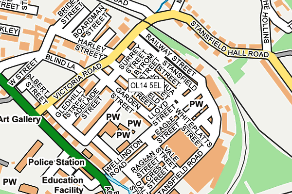 OL14 5EL map - OS OpenMap – Local (Ordnance Survey)