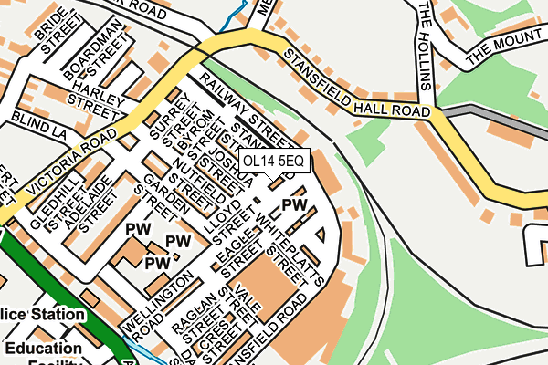 OL14 5EQ map - OS OpenMap – Local (Ordnance Survey)