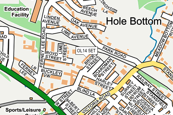 OL14 5ET map - OS OpenMap – Local (Ordnance Survey)