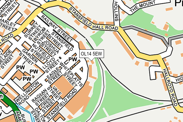 OL14 5EW map - OS OpenMap – Local (Ordnance Survey)
