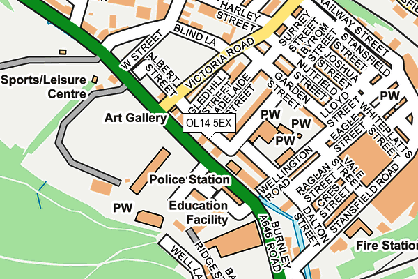 OL14 5EX map - OS OpenMap – Local (Ordnance Survey)